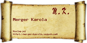 Merger Karola névjegykártya